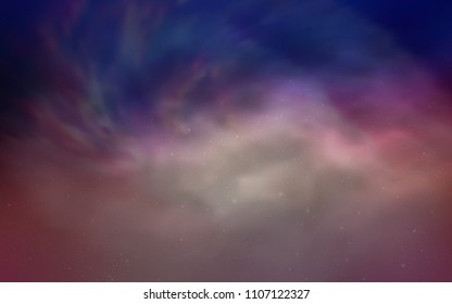 Light Blue, Red vector layout with cosmic stars. Blurred decorative design in simple style with galaxy stars. Smart design for your business advert.