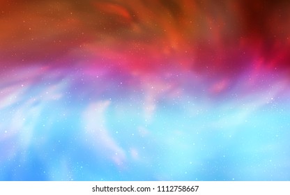 Light Blue, Red vector layout with cosmic stars. Space stars on blurred abstract background with gradient. Pattern for astrology websites.