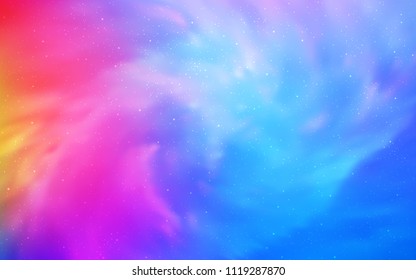 Light Blue, Red vector layout with cosmic stars. Space stars on blurred abstract background with gradient. Best design for your ad, poster, banner.