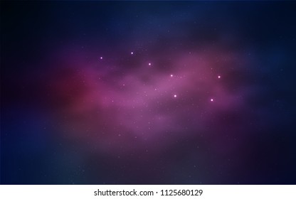 Light Blue, Red vector layout with cosmic stars. Shining colored illustration with bright astronomical stars. Smart design for your business advert.