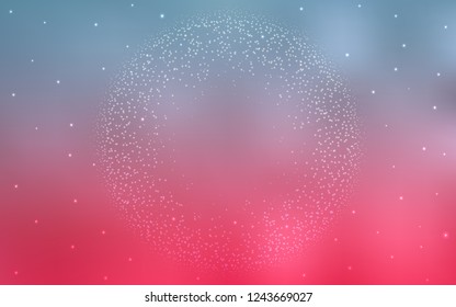 Light Blue, Red vector layout with cosmic stars. Blurred decorative design in simple style with galaxy stars. Pattern for futuristic ad, booklets.