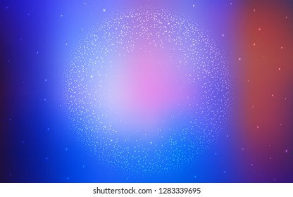 Light Blue, Red vector layout with cosmic stars. Shining colored illustration with bright astronomical stars. Smart design for your business advert.
