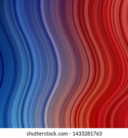 Light Blue, Red vector layout with wry lines. Abstract illustration with gradient bows. Pattern for websites, landing pages.