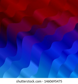 Light Blue, Red vector layout with wry lines. Brand new colorful illustration with bent lines. Template for your UI design.