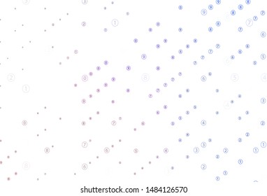 Light Blue, Red vector layout with algebra elements. Colored mathematic signs with gradient on white background. Pattern for posters, banners of math books.
