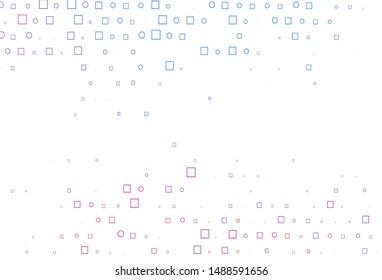 Light Blue, Red vector layout with circle spots, cubes. Glitter abstract illustration with cubes, circles. Design for business adverts.