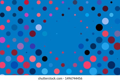 Light Blue, Red vector layout with circle shapes. Beautiful colored illustration with blurred circles in nature style. Pattern for ads, booklets.
