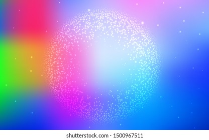 Light Blue, Red vector layout with cosmic stars. Shining colored illustration with bright astronomical stars. Smart design for your business advert.