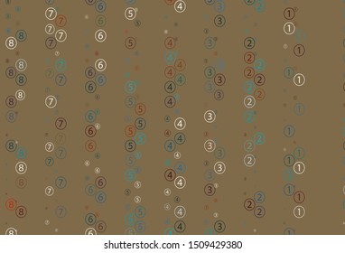 Light Blue, Red vector layout with algebra elements. Illustration with Numeral symbols on abstract template. Best design a poster, banner of a math college.