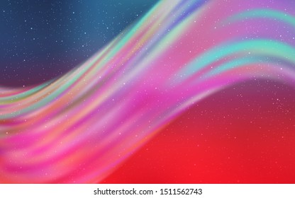 Light Blue, Red vector layout with cosmic stars. Blurred decorative design in simple style with galaxy stars. Pattern for astronomy websites.