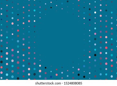 Light Blue, Red vector layout with circle shapes. Beautiful colored illustration with blurred circles in nature style. Template for your brand book.