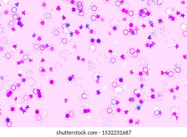 Light Blue, Red vector layout with stars, suns. Modern geometrical abstract illustration with stars, suns. Best design for your ad, poster, banner.