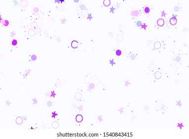 Light Blue, Red vector layout with stars, suns. Shining illustration with stars, suns on abstract template. Template for cosmic backgrounds.