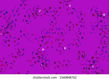 Light Blue, Red vector layout with algebra elements. Modern geometrical illustration with numerals. Pattern for posters, banners of math books.