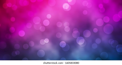 Light Blue, Red vector layout with circle shapes. Abstract decorative design in gradient style with bubbles. New template for a brand book.