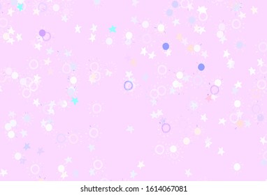 Light Blue, Red vector layout with stars, suns. Modern geometrical abstract illustration with stars, suns. Pattern for astrology websites.