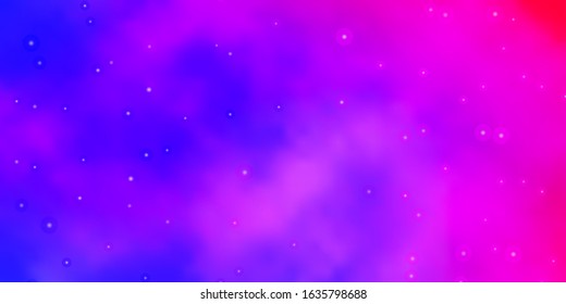 Light Blue, Red vector layout with bright stars. Shining colorful illustration with small and big stars. Pattern for websites, landing pages.