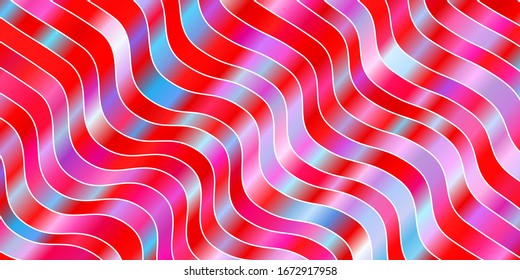 Light Blue, Red vector layout with curves. Colorful illustration, which consists of curves. Best design for your ad, poster, banner.