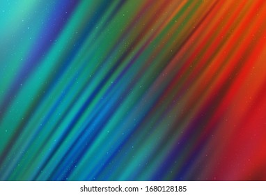 Diseño vectorial rojo claro con estrellas cósmicas. Decoración borrosa de estilo sencillo con estrellas galaxiales. Mejor diseño para tu anuncio, afiche, banner.