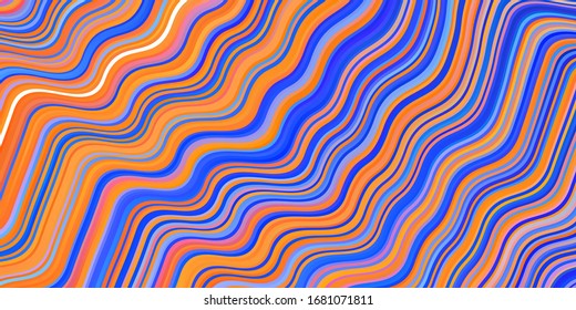 Light Blue, Red vector layout with bent lines. Colorful geometric sample with gradient lines.  A new texture for your  ad, booklets, leaflets.