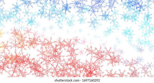 Light Blue, Red vector layout with curves. Colorful geometric sample with gradient curves.  Design for your business promotion.