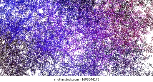 Light Blue, Red vector layout with wry lines. Bright sample with colorful bent lines, shapes. Pattern for booklets, leaflets.