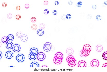 Light Blue, Red vector layout with circle shapes. Glitter abstract illustration with blurred drops of rain. Pattern for ads, leaflets.