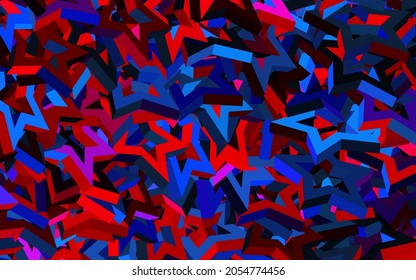 Diseño vectorial rojo, azul claro con estrellas brillantes. Ilustración de colores brillantes con estrellas. Patrón para sitios web de astrología.