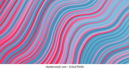 Light Blue, Red vector layout with circular arc. Colorful illustration in abstract style with bent lines. Pattern for business booklets, leaflets