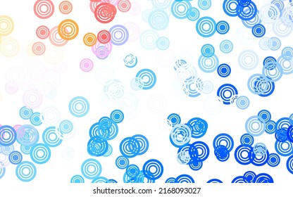 Light Blue, Red vector layout with circle shapes. Glitter abstract illustration with blurred drops of rain. Design for your business advert.