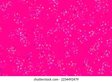 Light Blue, Red vector layout with algebra elements. Illustration with Numeral symbols on abstract template. Pattern for posters, banners of math books.
