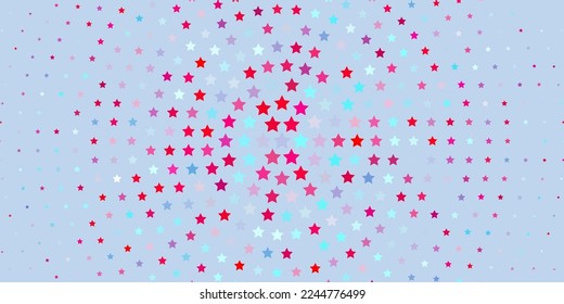 Light Blue, Red vector layout with bright stars. Blur decorative design in simple style with stars. Design for your business promotion.