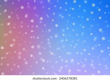 Light Blue, Red vector layout in New Year style. Abstract gradient illustration with colorful Christmas things. Template for lettering, typography.