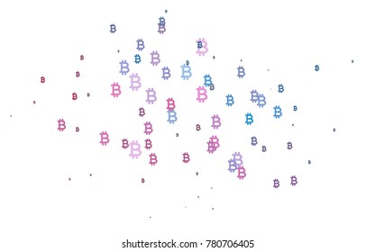 Light Blue, Red vector layout with banking symbols. Abstract illustration with colored financial digital symbols. The pattern can be used as ads, poster, banner for payments.