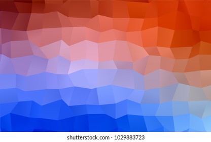 Light Blue, Red vector low poly background. A sample with a polygonal design. Illustration in polygonal style with repeating squares
