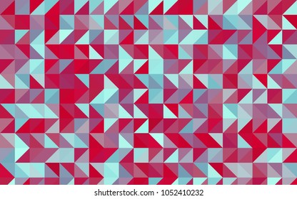 Light Blue, Red vector low poly pattern. Triangular geometric sample with gradient.  Triangular pattern for your business design.