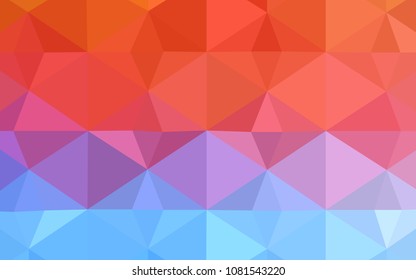 Light Blue, Red vector low poly texture. Glitter abstract illustration with an elegant triangles. Textured pattern can be used as a background.