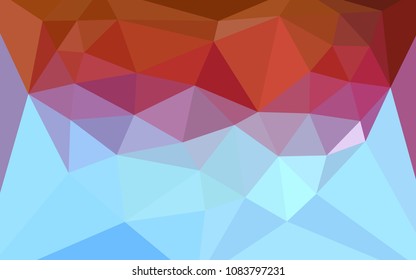 Light Blue, Red vector low poly cover with a heart in a centre. Illustration in mosaic style with gradient.  Template for cell phone's backgrounds.