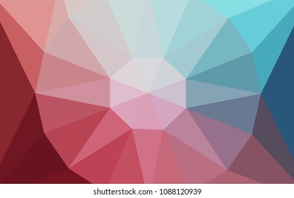 Light Blue, Red vector low poly layout with a diamond. Colorful illustration in a polygonal style. New template for your brand book.