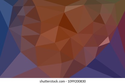 Light Blue, Red vector low poly layout with a heart in a centre. Illustration in halftone style with triangles. Triangular pattern for your design.