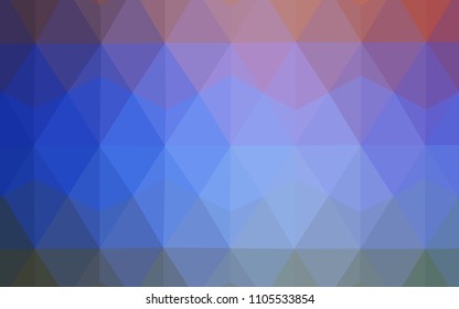 Light Blue, Red vector low poly texture. Glitter abstract illustration with an elegant triangles. A completely new design for your leaflet.