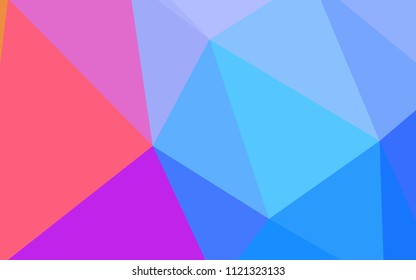 Light Blue, Red vector low poly cover. Elegant bright polygonal illustration with gradient. A new texture for your web site.