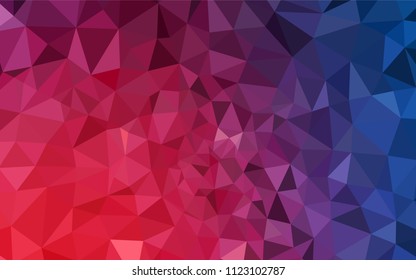 Light Blue, Red vector low poly texture. Colorful illustration in polygonal style with gradient. Brand new style for your business design.