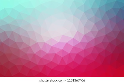 Light Blue, Red vector low poly layout. Colorful illustration in polygonal style with gradient. Triangular pattern for your design.