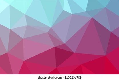 Light Blue, Red vector low poly texture. Shining polygonal illustration, which consist of triangles. That pattern can be used as a part of a brand book.