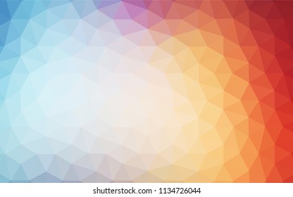 Light Blue, Red vector low poly cover. Creative geometric illustration in Origami style with gradient. Best triangular design for your business.