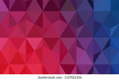 Light Blue, Red vector low poly cover. Geometric illustration in Origami style with gradient.  Best triangular design for your business.