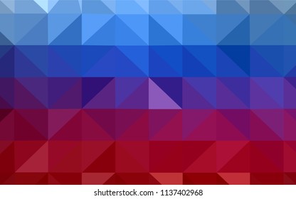 Light Blue, Red vector low poly cover. Elegant bright polygonal illustration with gradient. Best triangular design for your business.