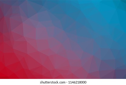 Light Blue, Red vector low poly layout. Creative geometric illustration in Origami style with gradient. A new texture for your design.