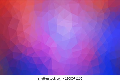 Light Blue, Red vector low poly texture. Shining polygonal illustration, which consist of triangles. Pattern for a brand book's backdrop.